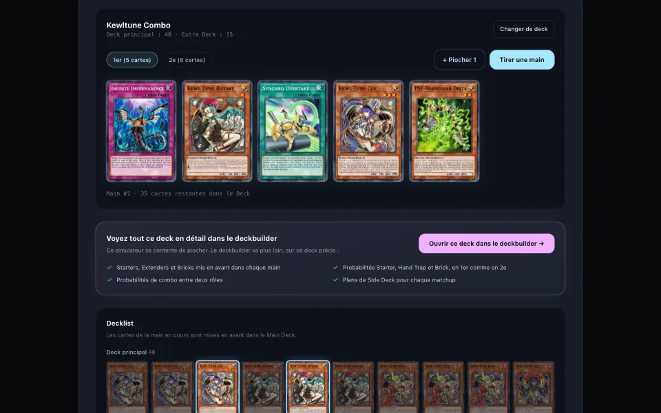 Opening hand simulator
